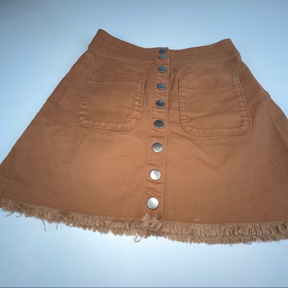 Madewell High-Waist A Line Snap Skirt Brown 00 - Picture 5 of 16